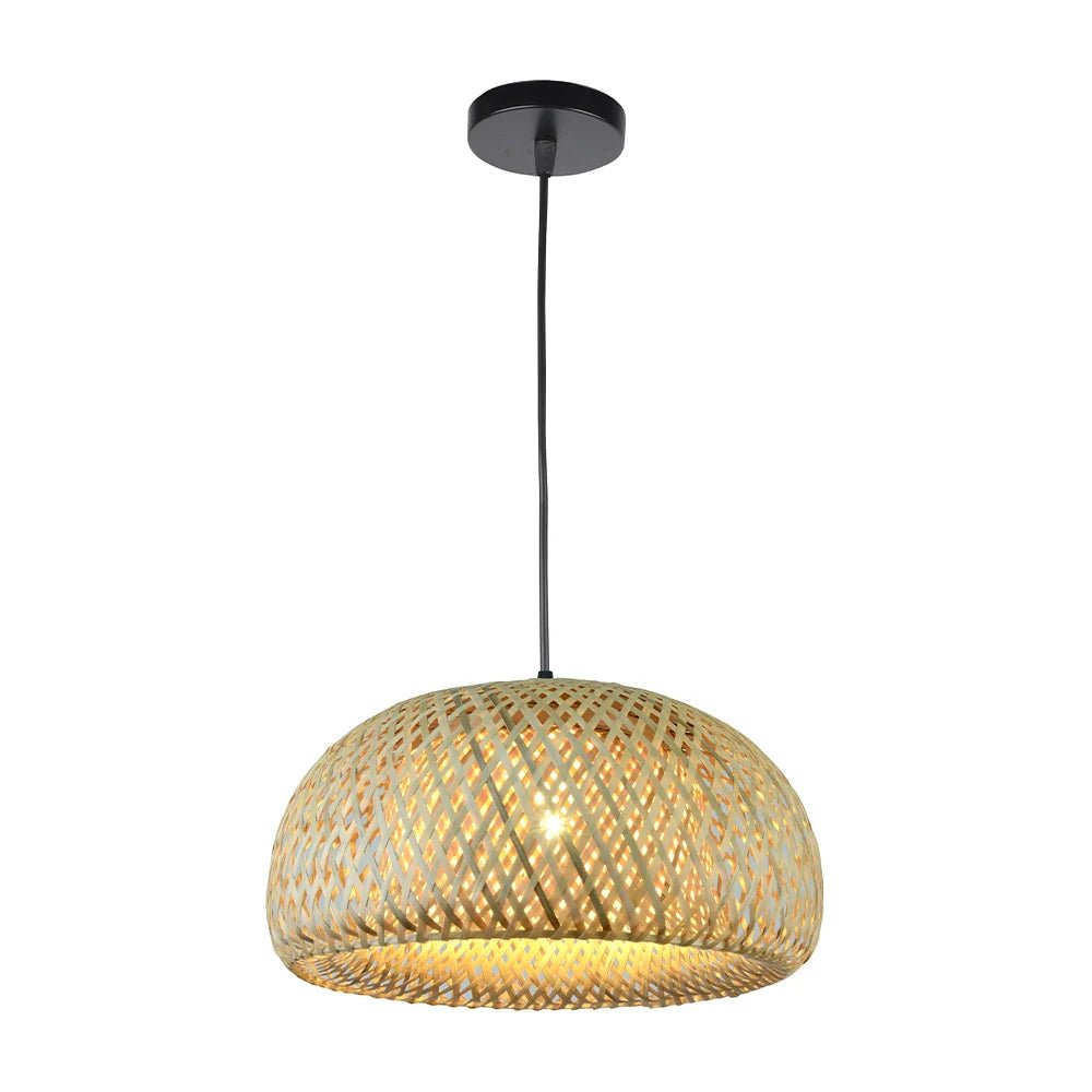 Lámpara de techo colgante de ratán | Iluminación elegante - DekoArte