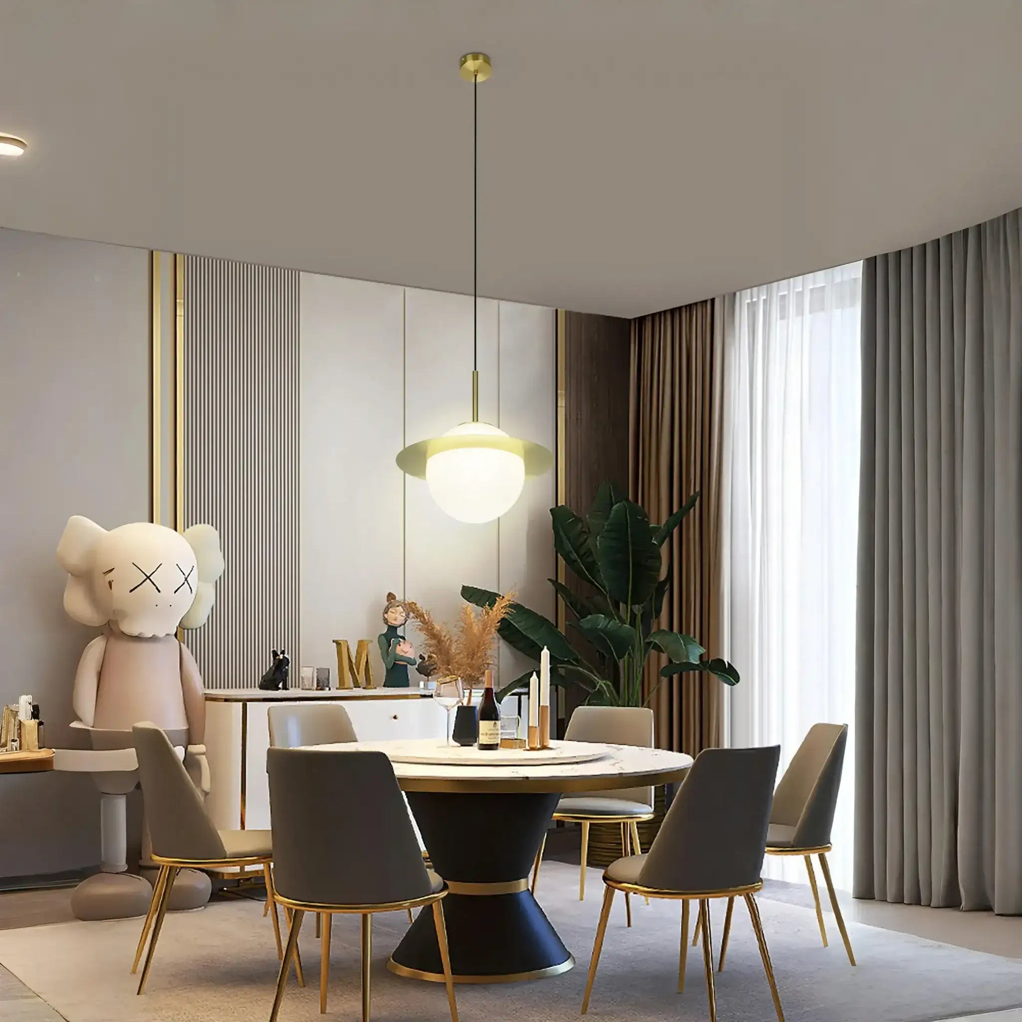 Lámpara de techo comedor en latón cepillado - DekoArte