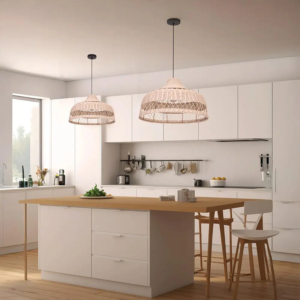 Lámpara de techo en ratán natural | Iluminación decorativa - DekoArte