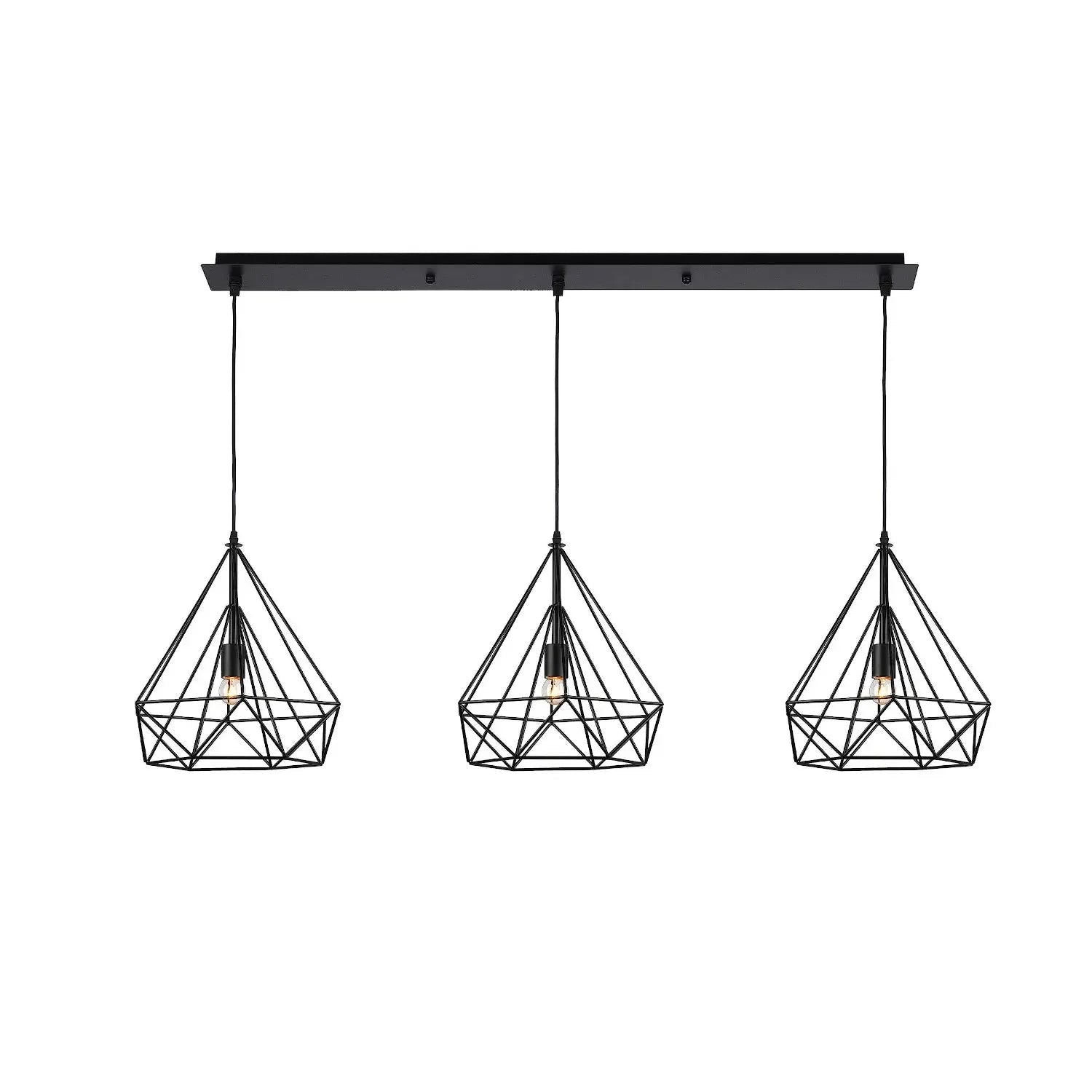 Lámpara de techo industrial 3 luces | Diseño lineal - DekoArte