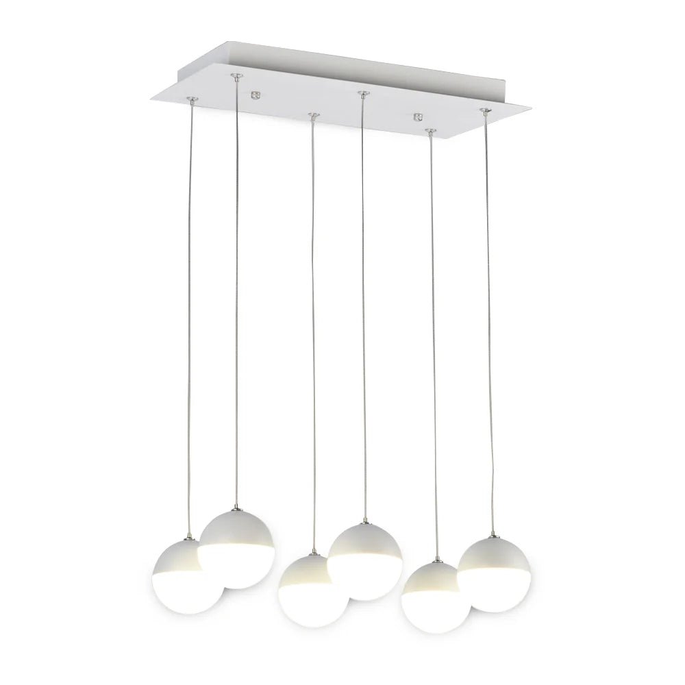 Lámpara de techo LED blanca de 6 luces - DekoArte