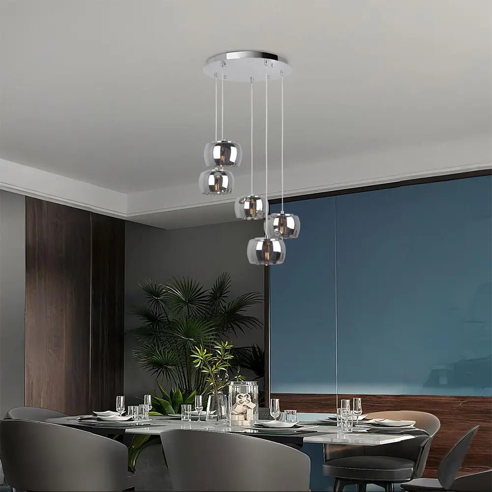 Lámpara de techo moderna en cromo con 5 luces - DekoArte