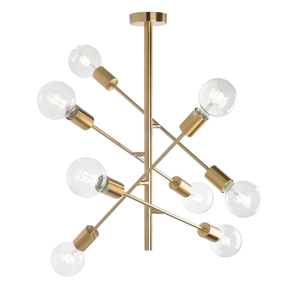 Lámpara de techo modernas 8 portalámparas E27 |Color dorado - DekoArte