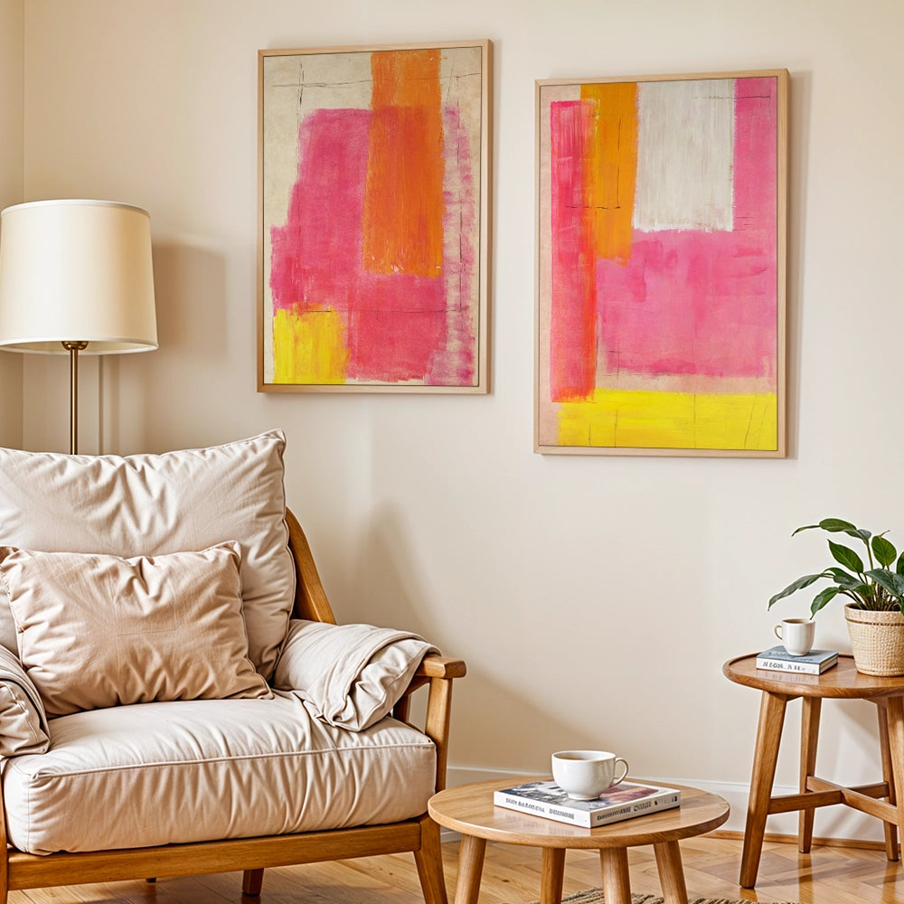 Cuadros alegres abstractos | Pintado a mano