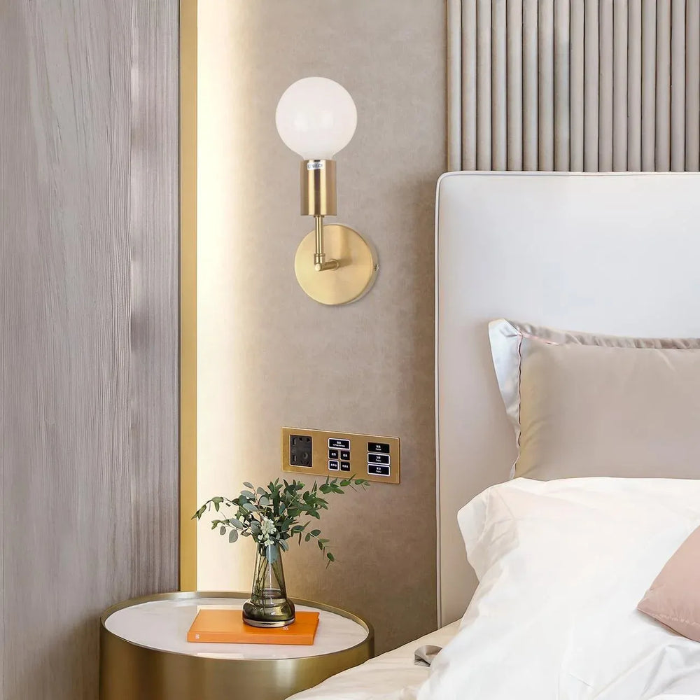 Aplique de pared interior dorado mate de 1 luz