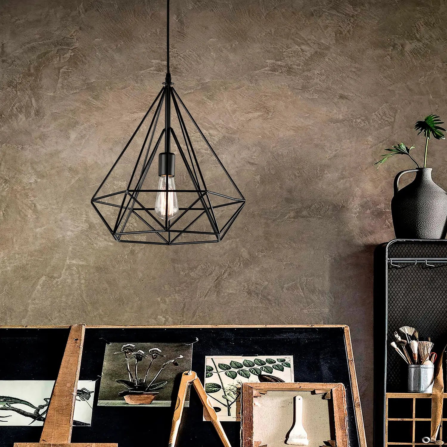 Lámpara de techo industrial de 1 luz | Diseño Único