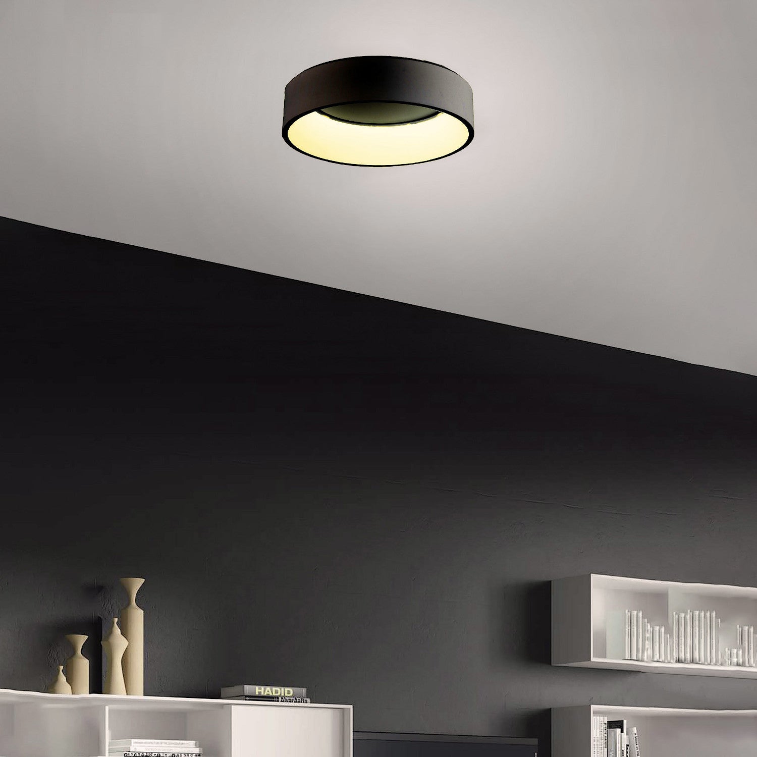 Plafon de techo LED 32W. Color negro | Modernidad y funcionalidad
