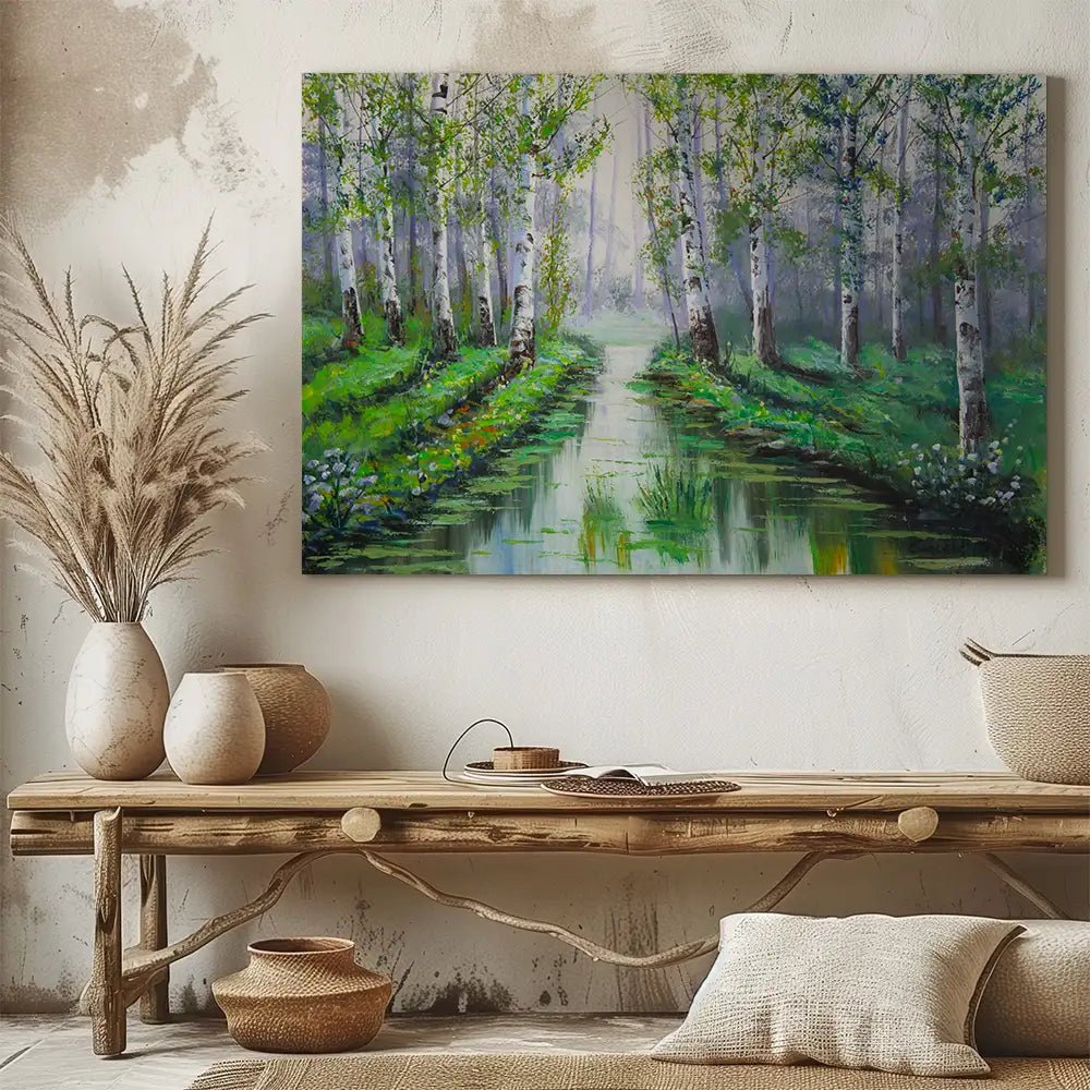 Reflejo del bosque en calma | Cuadros por encargo - DekoArte